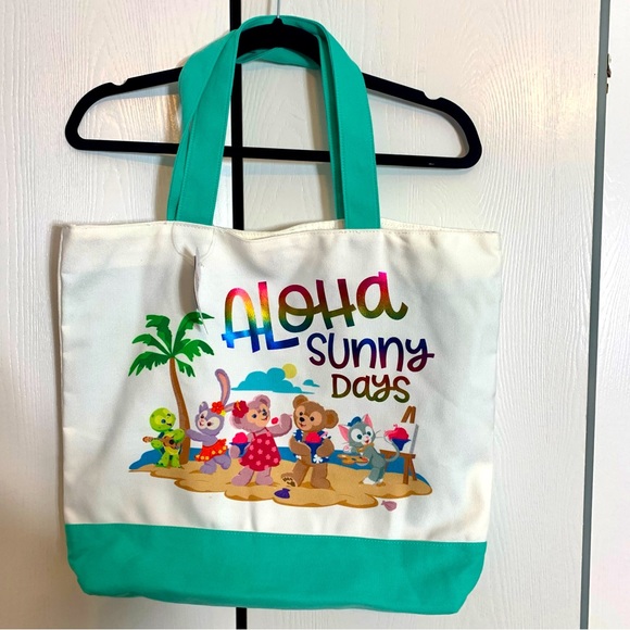 NWT. Disney Aloha Sunny Day Duffy & Friends bag, sea foam green accents … - Picture 1 of 11
